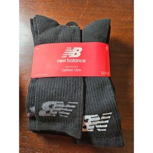 New Balance Mens Active Cushion Crew Socks  SZ Large 6-12 -5 Pack Black